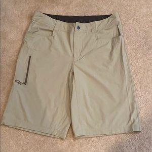 Khaki colored mens shorts